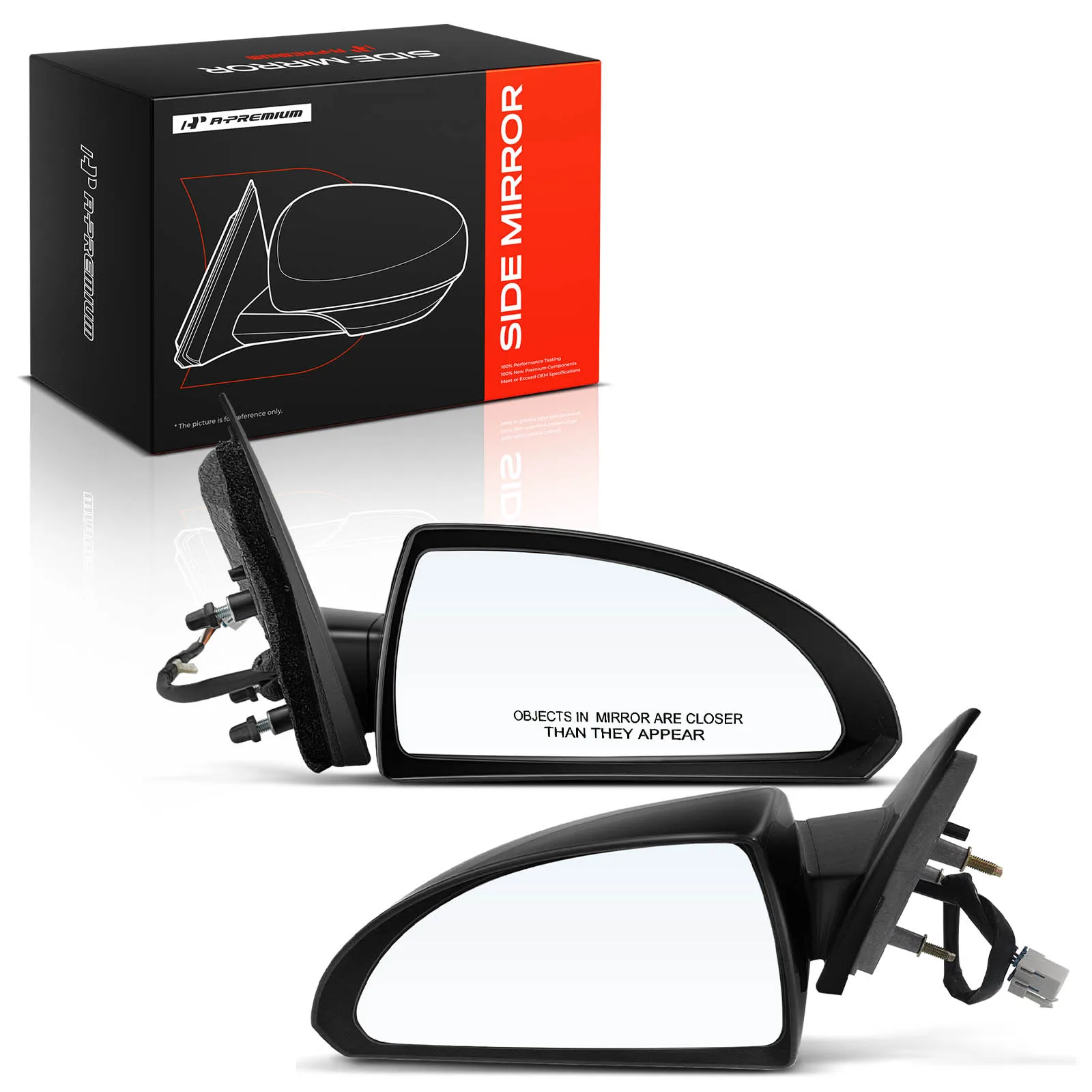 A-Premium Pair Power Door Mirror for Chevrolet Impala 2006-2013 Impala Limited 2014-2016 Non-Folding Smooth Black