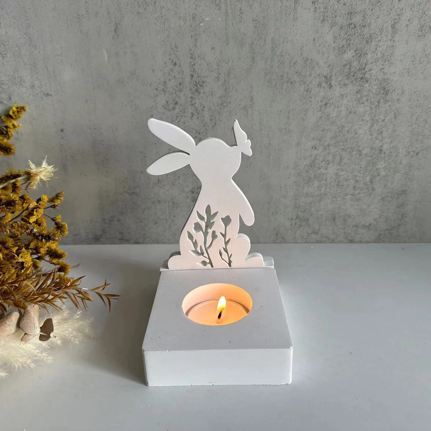 Easter Rabbit Kiss Butterfly Candle Silicone Mould DIY Gypsum Car Mounted Incense Expanding Aromatherapy Gypsum Decoration Mould