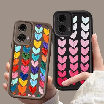 G24 ภาพวาดสีน้ํามัน Love ซิลิโคนเคสโทรศัพท์สําหรับ Motorola Moto G24 กันกระแทกฝาหลัง