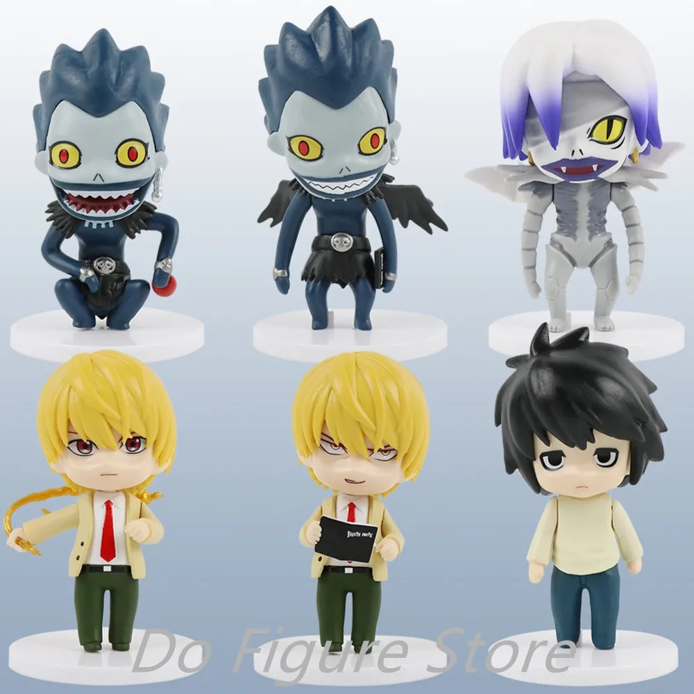 6pcs/set Death Note L Killer Ryuk Rem Yagami Light Cute Action Figures Toys 10cm