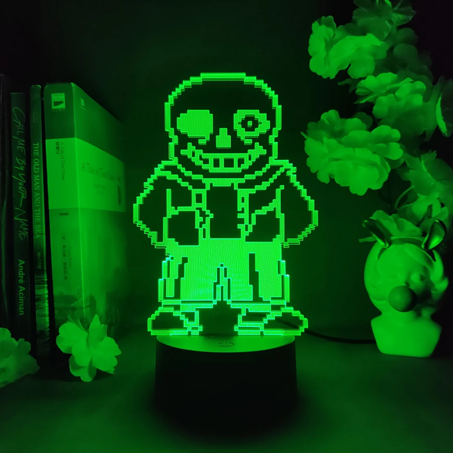 Undertale Anime Lamp Cute Room Decor RGB Table Light Houses Decoration Undertale Sans LED Nightlight for Children Birthday Gifts