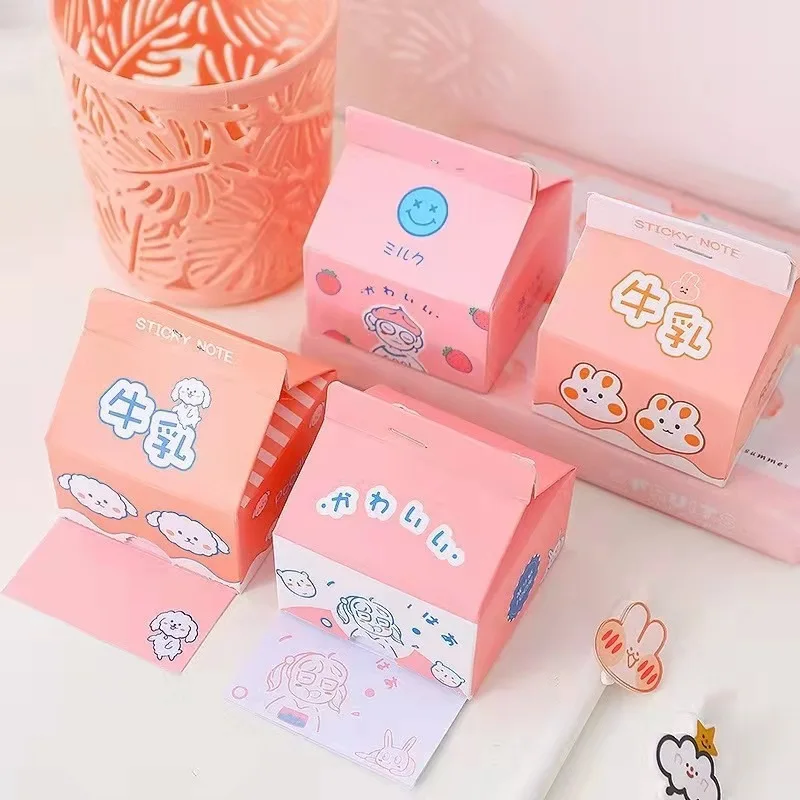 200sheets Milk Carton Memo Pad Fruit No-Sticky Note Decal Scrapbooking DIY Notepad Stationery School Supplies