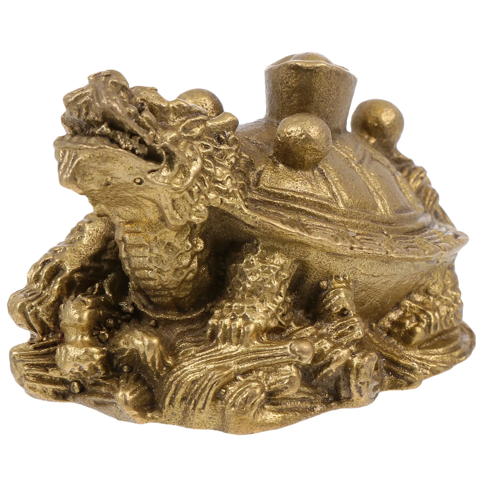 

Copper Lucky nament Ingot Dragon Turtle Decor Home Office Desktop Craft Good Material Fine Workmanship Stable Bottom Compact