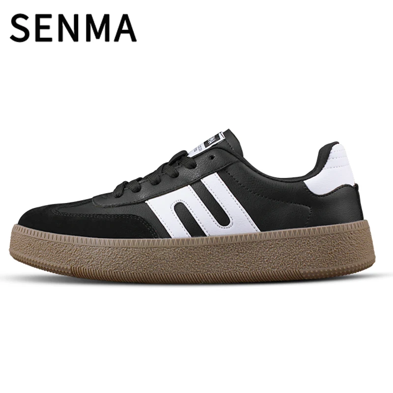 Sepatu Sneakers Kasual SENMA untuk Wanita dan Pria, Sol Tebal Retro, Model Low Top, Sepatu Tenis, Tali, Nyaman untuk Berjalan