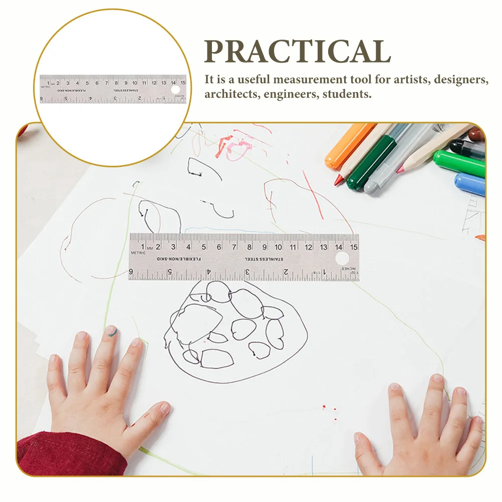 4Pcs Cork Backed Rulers for Drawing Measuring Multi-Function Student Accessory School Supplies Cork Backing Rulers