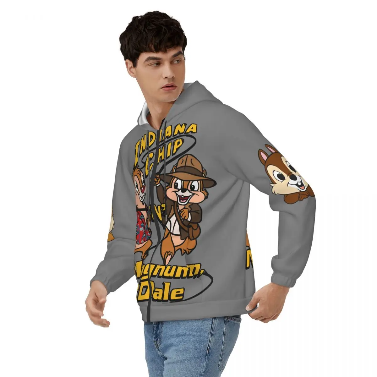 Chip And Dale Men Hoodie Disney Chip 'n' Dale Tops  Casual Hoodies Graphic