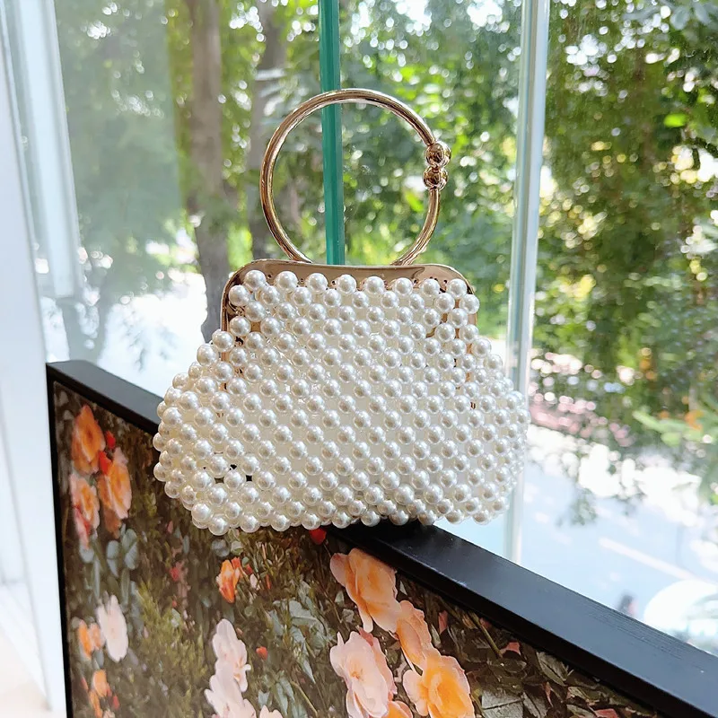 Luxury Pearl Bride Party Evening Clutch Shell Bag Women Wedding Purses And Handbags Chain Small Shoulder Bag