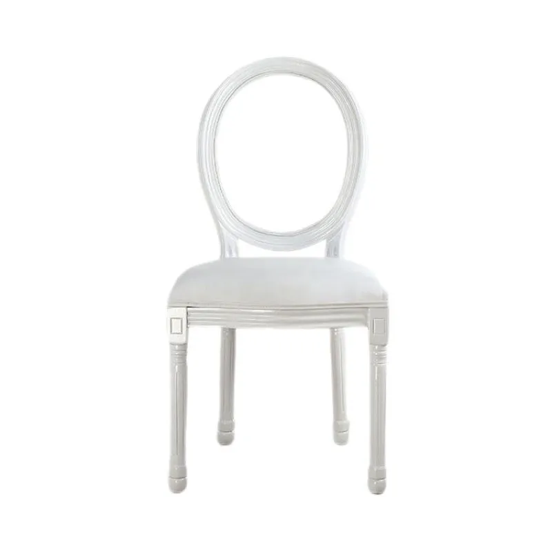 Modern elegant leather white wood restaurant event furniture Luxury hotel wedding chairs