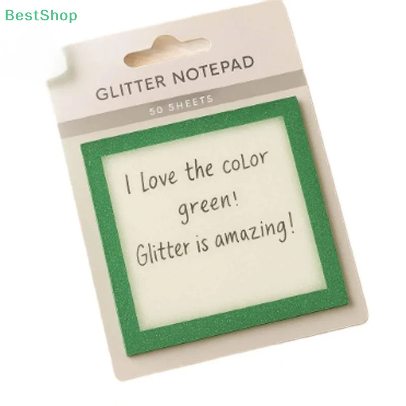 Notas pegajosas com glitter, notas pegajosas transparentes, notebooks criativos de escritório, suprimentos de estudo, presentes perfeitos para retornar à escola