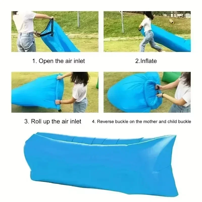 Lightweight Outdoor Portable Inflatable Sofa Inflatable Outdoor Sun Lounger Blow Up Chair Bag Family Camping Inflatable Bed