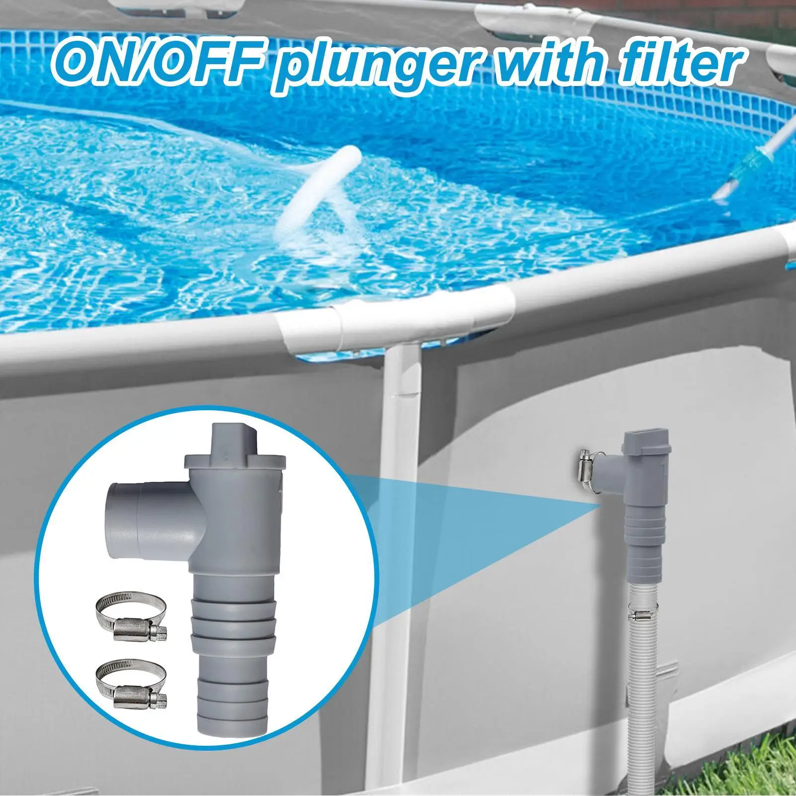 

1pc Pool Hose Plunger Connector Swimming Pool Pump Hose Connector Fit 32mm Water Pipe Maintenance Pool Accessories