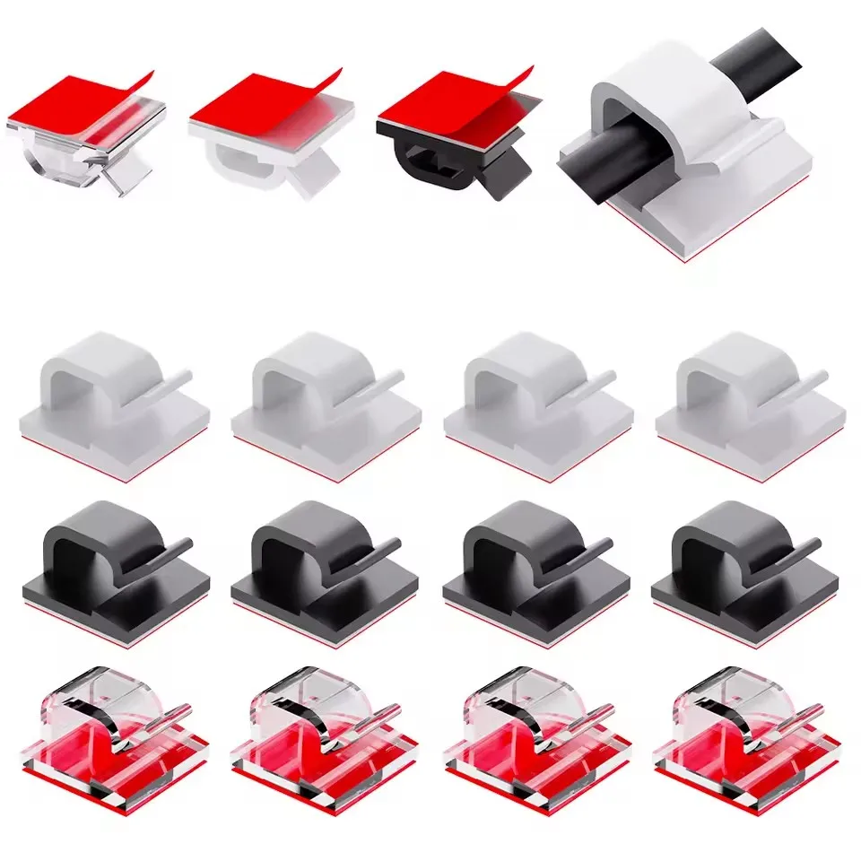 منظم الكابلات مقاطع سلك اللفاف حامل الحبل حامي USB إدارة الكبلات خطاطيف لاصقة مكتب المشبك لسيارة سماعة الماوس