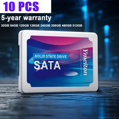 Ymeiton 10PCS 2.5 inch SSD SATA3 32GB 64GB 120GB 128GB 240GB 256GB 480GB 512GB Internal Hard Drive Computer Solid-State Drive