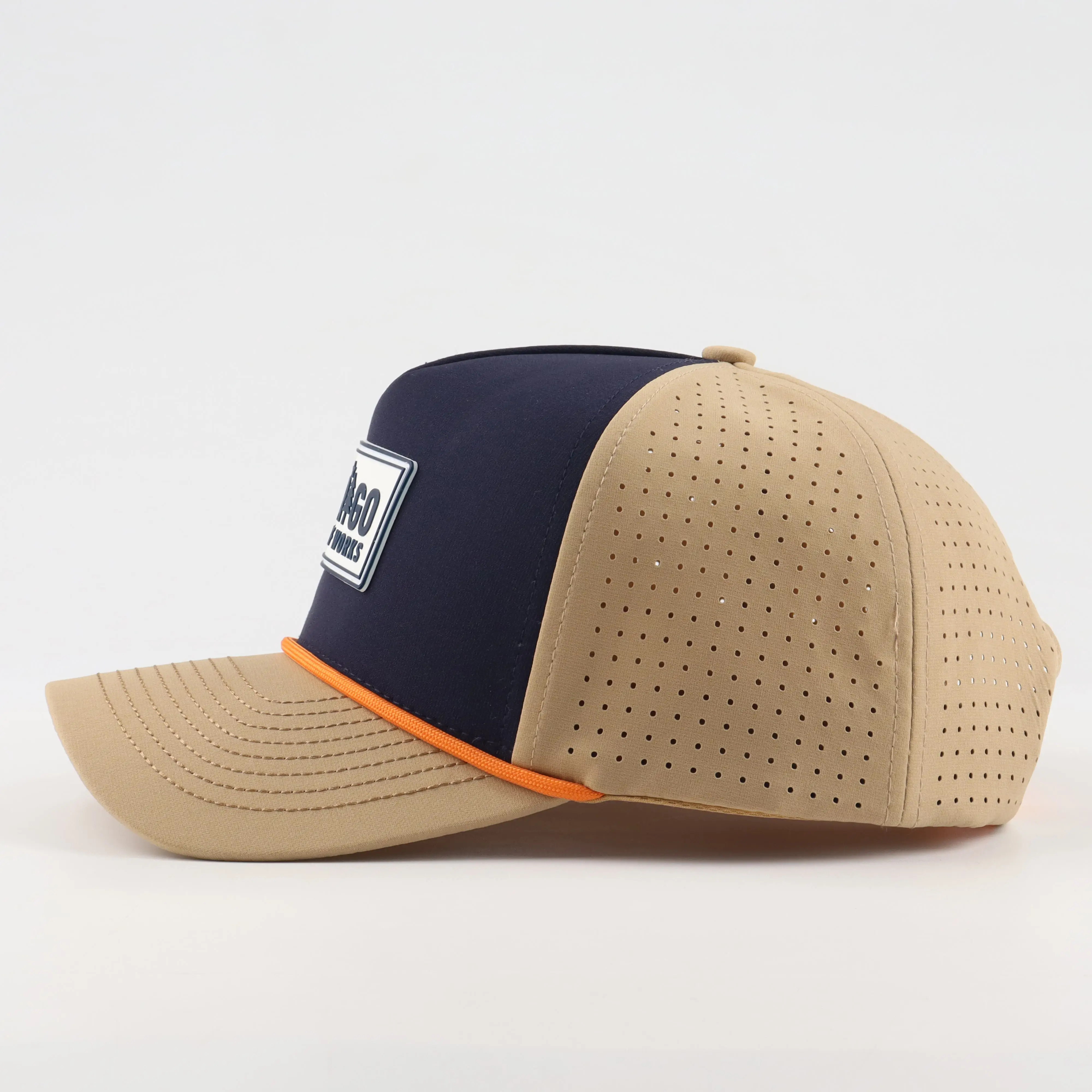 Waterproof Golf Snapback Cap 5 Panel Two Tone All Weather Premium Custom Rubber Patch Logo Factory Audit Wholesale Hat