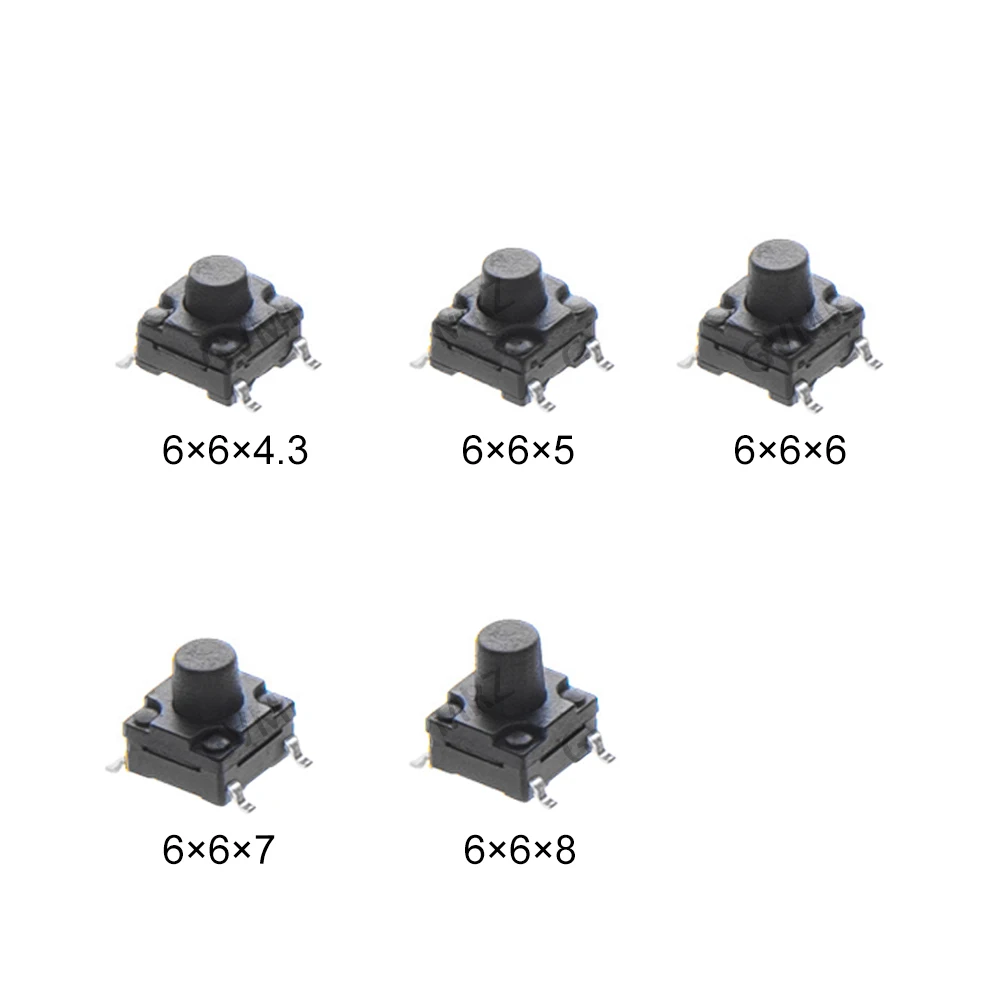 10PCS waterproof button switch pin DIP SMD plug 4P button connector 12*12*6/7/8/8.5/9/10 Dustproof tactical switch 10.5/11/12mm