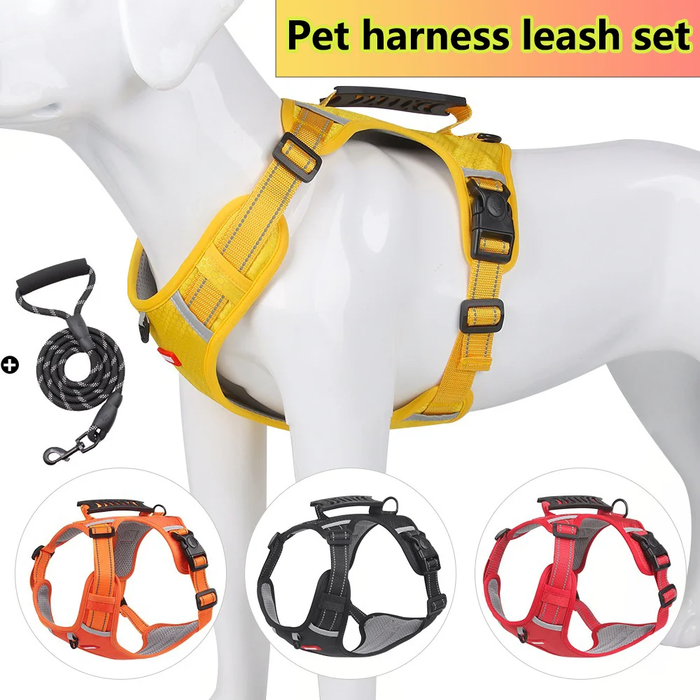 Anti Choke Dog Harness  Comfortable, Durable, Adjustable with Easy Control Handle for Large Dogs