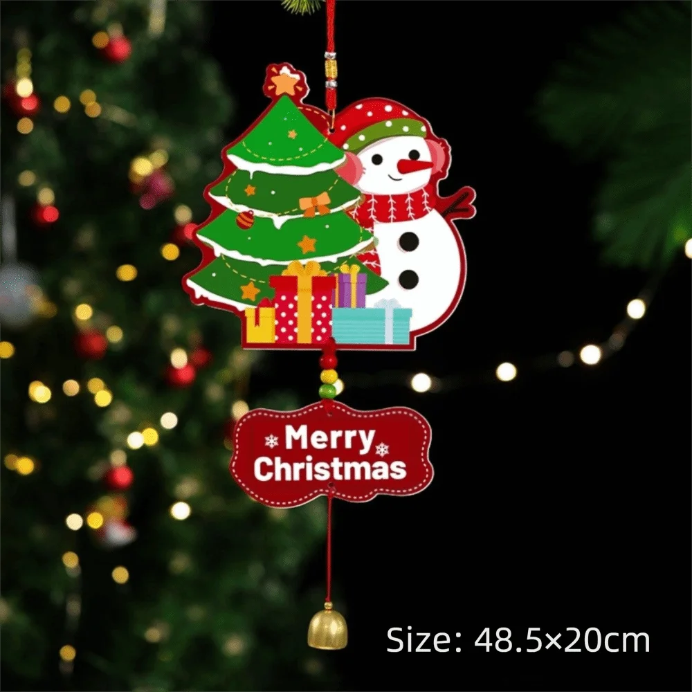 

Merry Christmas Handmade Christmas Wind Chime DIY Bell Xmas Window Ornament Christmas Pendant Festive Decor