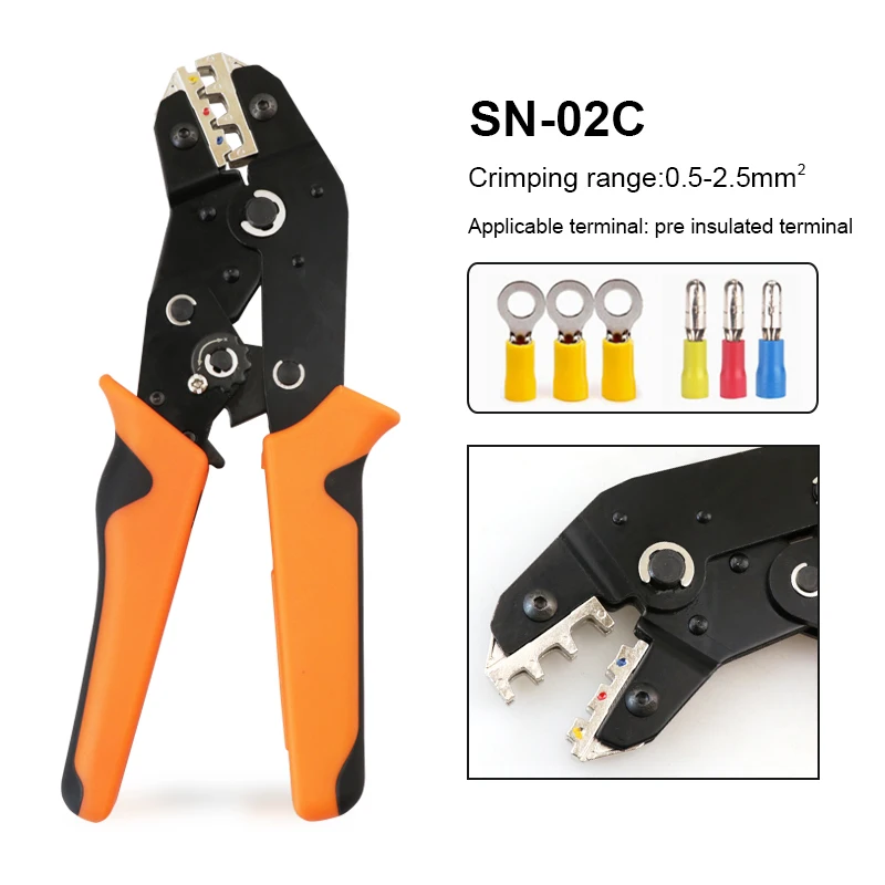 

Terminal Crimping Pliers Clamp Tools Electrician Crimping Tool Electrical Terminals Crimper Electronics Hand SN-02C