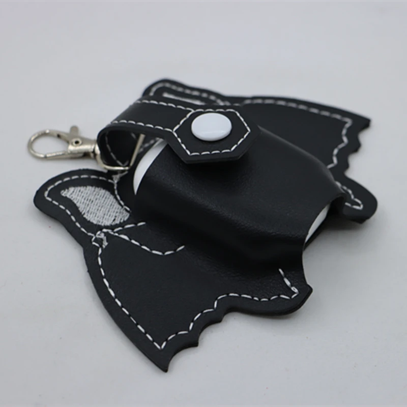 Bat vinilo vegano PU ala de demonio negra funda de capullo de aire llavero accesorios góticos llavero alternativo accesorio emo auricular oreja.