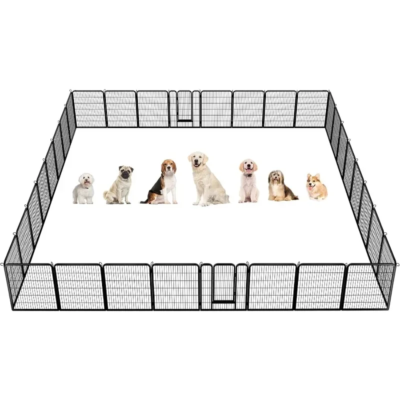 

Hot sell.32 Panels Pet Dog Pen 40 inch Height Heavy Duty Foldable Metal Portable Puppy Exercise Pen Barrier Cat Chicken Rabbit