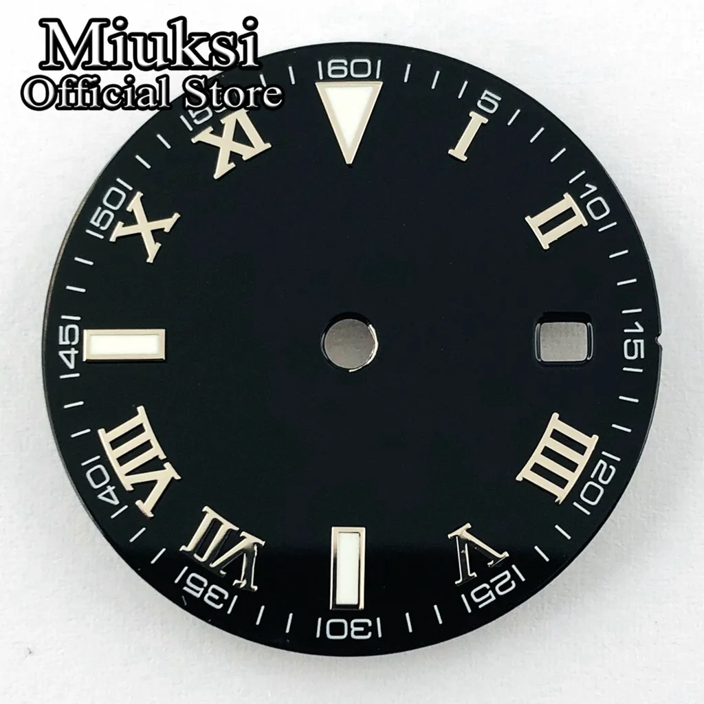 Miuksi 29.2mm silver/blue/black sterile watch dial fit NH35 ETA2824 2836 Miyota 8205 8215 821A Mingzhu DG2813 3804 movement