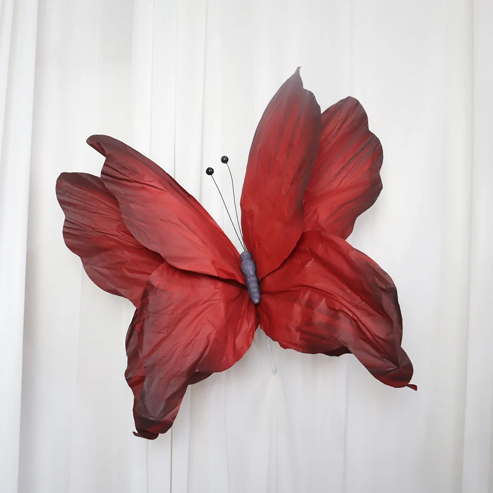 NONE Riesiger simulierter dreidimensionaler Papier-Schmetterling, Balkon-Dekorationen, Hochzeit im Freien, Bühnen-Layout, Requisiten, Dekor, Schmetterling 9