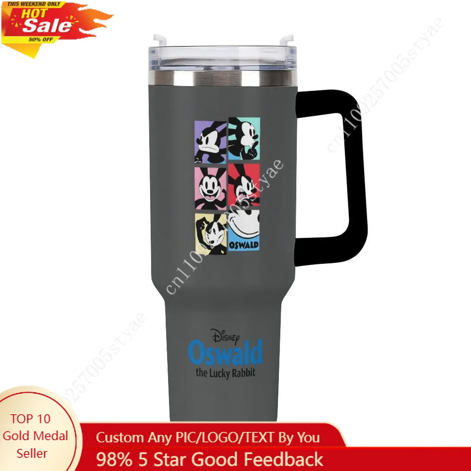 

Oswald Insulated Water Bottle Disney Cartoon Custom Design Your Personal Text Images Car Cup Travel Water Bottle 40 Oz