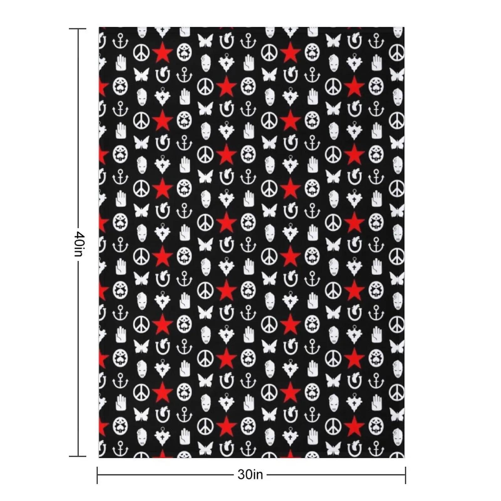 JoJo Symbols JoJo's Bizzare Adventure Character Symbols Throw Blanket Multi-Purpose Blankets For Sofas for sofa Shaggy Blankets