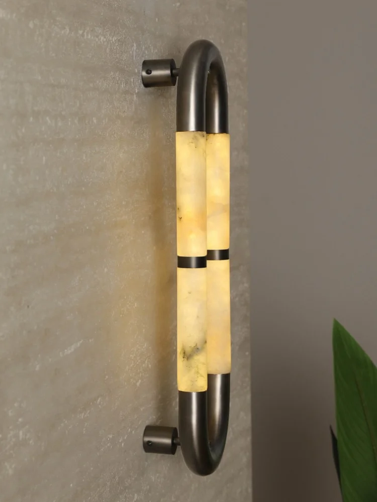 Vintage U-shaped Snowflake Marble Wall Lamp Modern Minimalist Living Room Background Wall Hotel Lobby Decorative Lamp