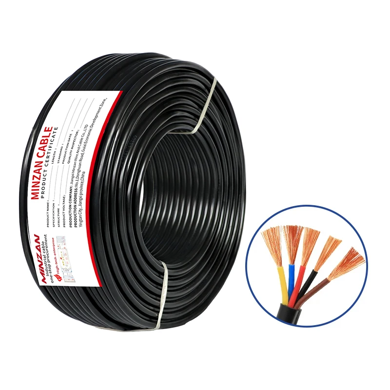 RVV 5 6 7 Cores Copper Wire Conductor Electric Rvv Cable Black Soft Sheathed Wire Household Wiring Electric Cable