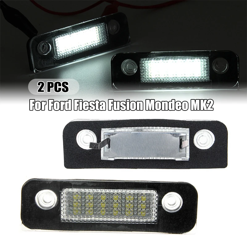 A Pair Of License Plate Lights 12V Ford Mondeo License Plate Lights 3528SMD 18LED Waterproof Ultra Bright License Plate Lighting