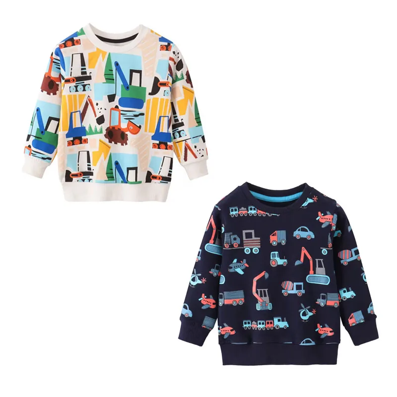 

Jumping Meters Children's Boys Sweatshirts Cars Clothes Cotton Autumn Streetwear Children's Fashion Kids Hooded Sweaters