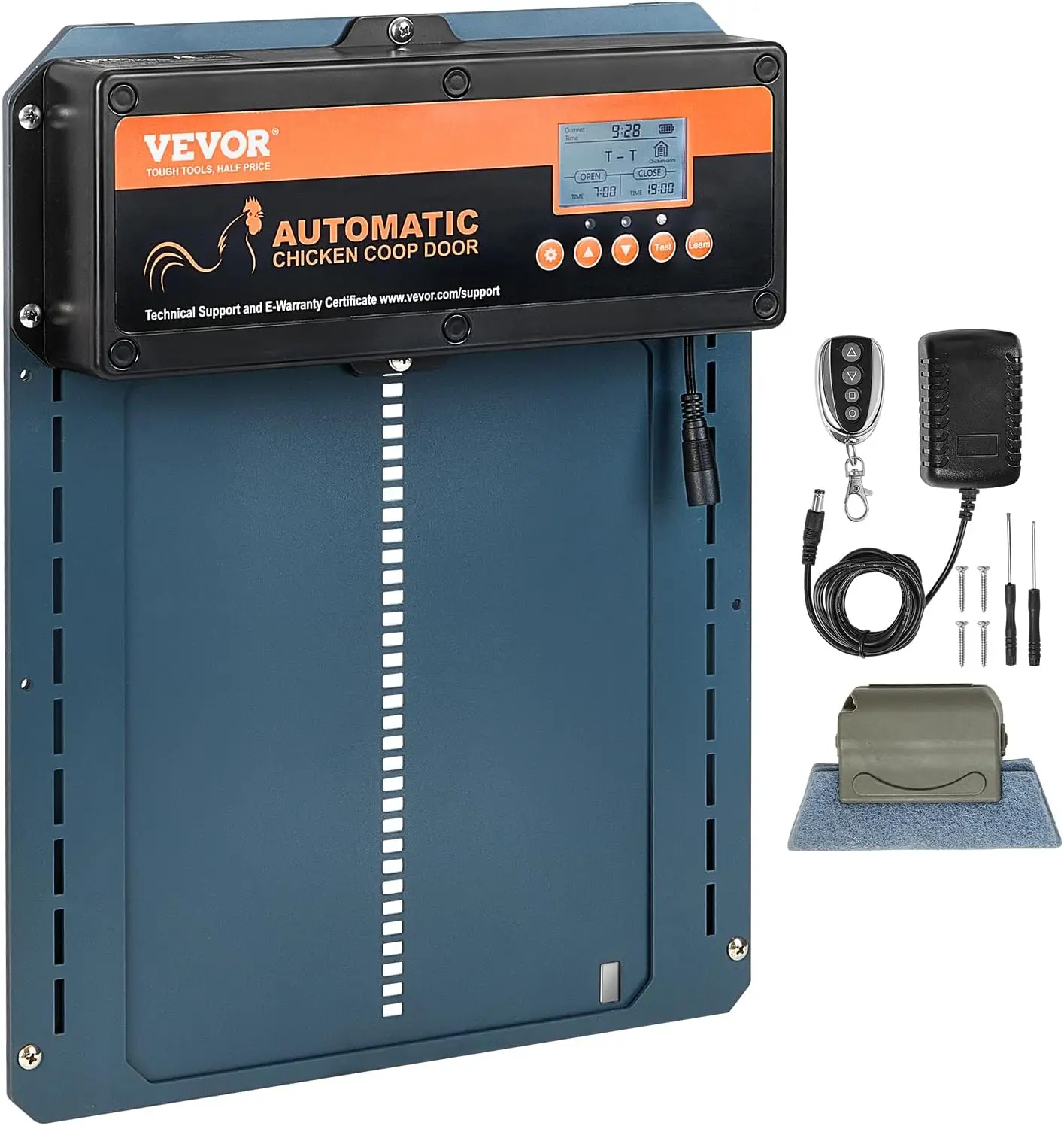 

Automatic Chicken Coop Door, Auto Chicken Door Opener with Timer & Light Sensor Aluminum Chicken Coops Door, 4 Modes Opening