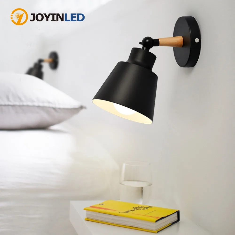 

Настенный светильник JOYINLED в скандинавском стиле, современный бра для спальни, прикроватной зоны, гостиной, домашнего интерьера, внутреннее освещение, цоколь E27