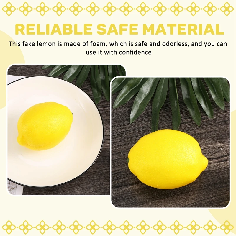 Buah Palsu Dekorasi Dapur Rumah Buatan Simulasi Manusia Hidup Lemon Kuning Set 10 Buah