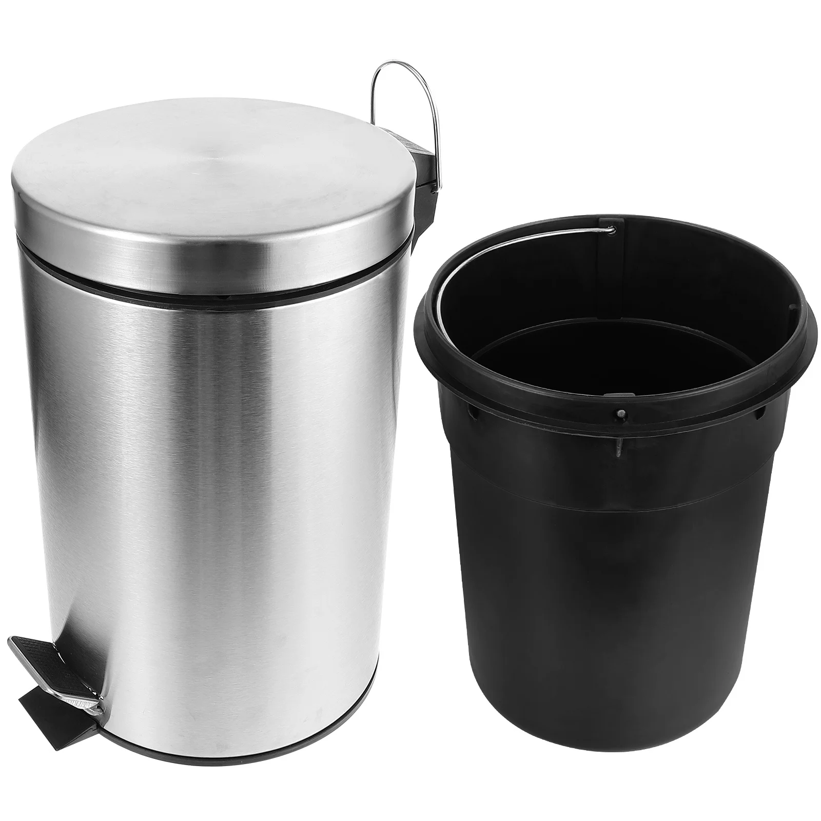 

Pedal Trash Can 5L Stainless Steel Garbage Container Home Kitchen Bathroom Office Versatile Sanitary Sturdy Design