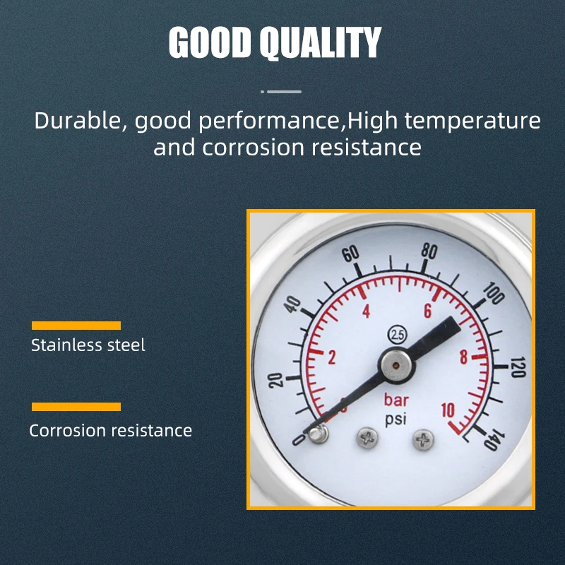 MAIRUIKESI Hot Seal Pressure Gauges Manometer 40mm -1-0-400bar/psi Back Connection With Flange For Air Water Fuel Oil