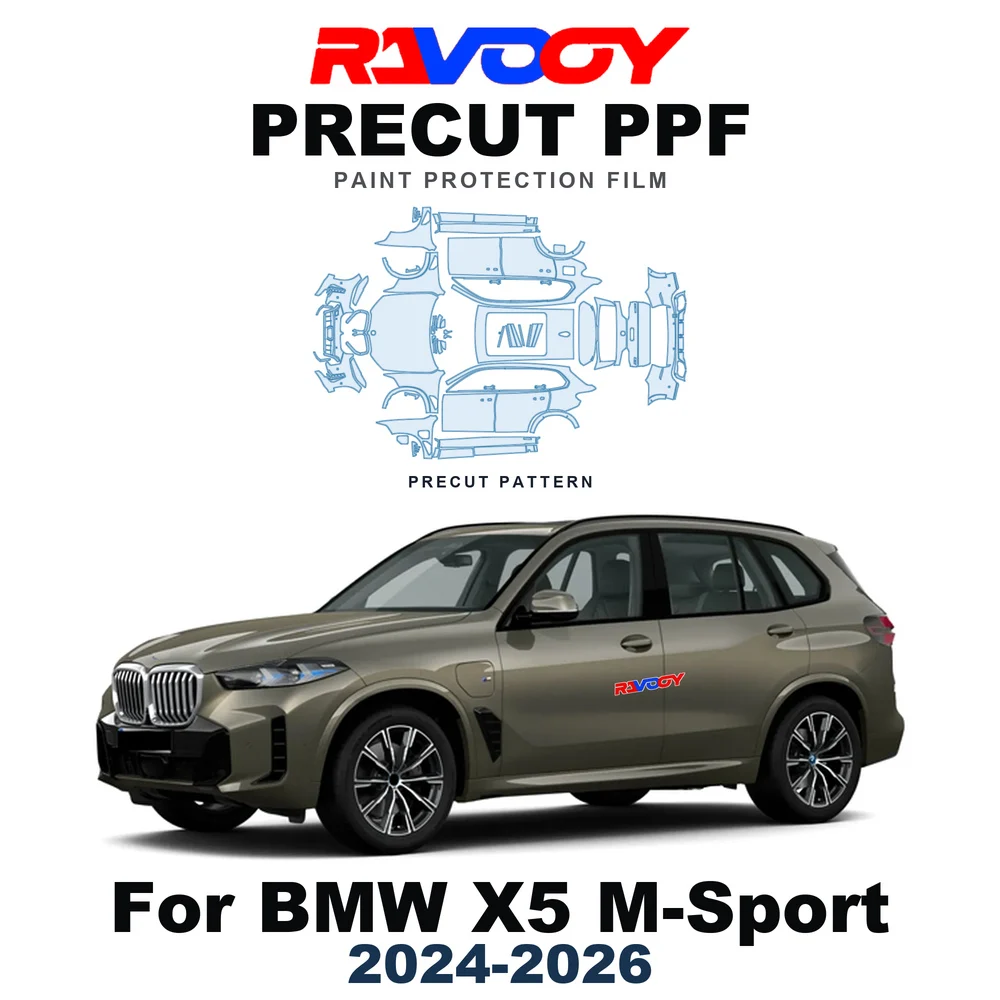 Precut PPF For BMW X5 M-Sport 2024-2026 8.5mil TPU Paint Protection Film Hood Bonnet Bumper Headlight Self-Healing Clear Kit