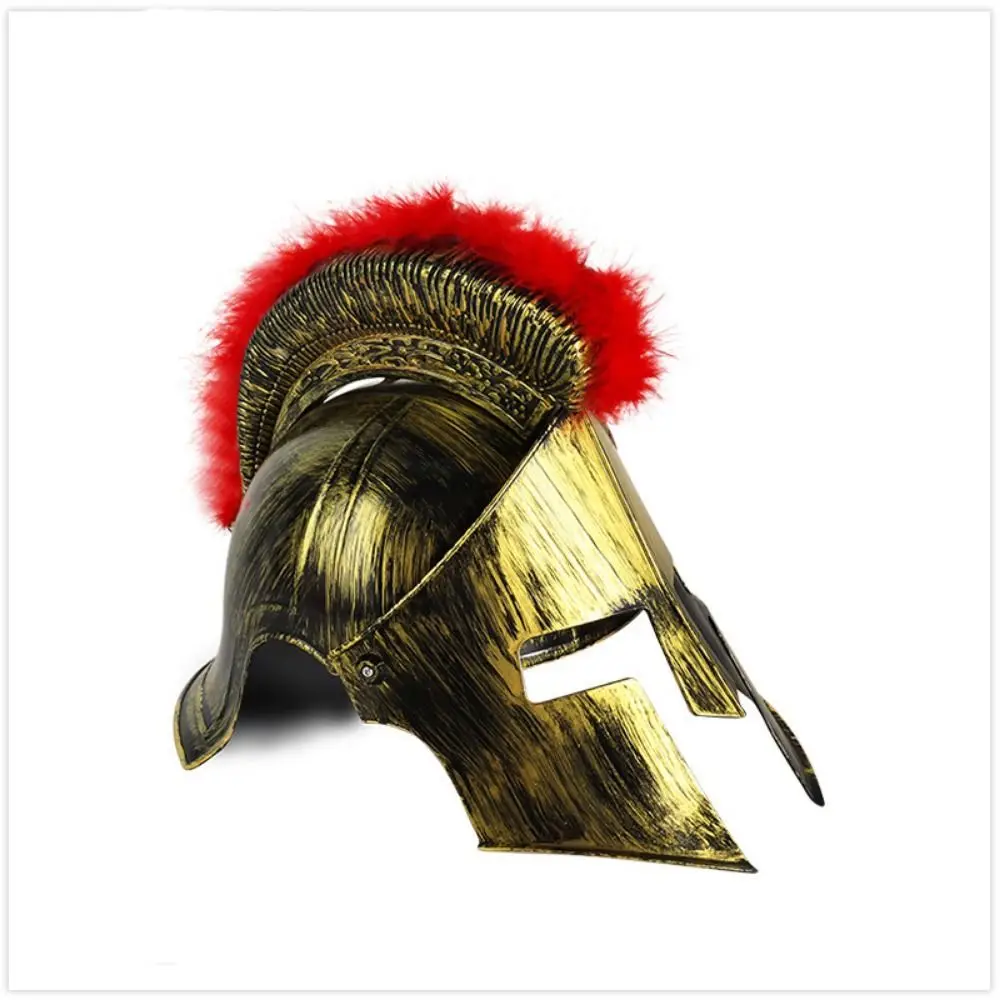 Nieuwe Veren Leeuwenmuts Cosplay Vintage Helm Spartaanse Krijgersmuts Spartacu Samurai Maskerade Helm Romeinse Hoed Helmen