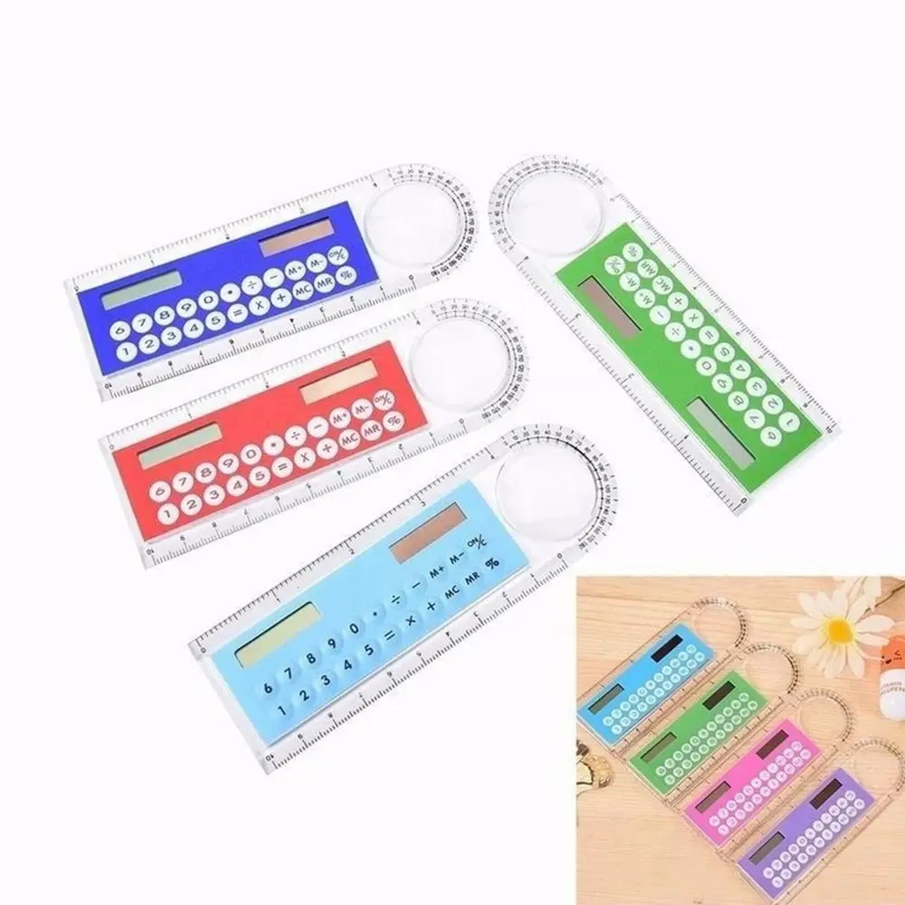 

Multifunctional School Supplies Portable Calculator Ruler Digital Caliper Solar Energy Calculator Office Stationery