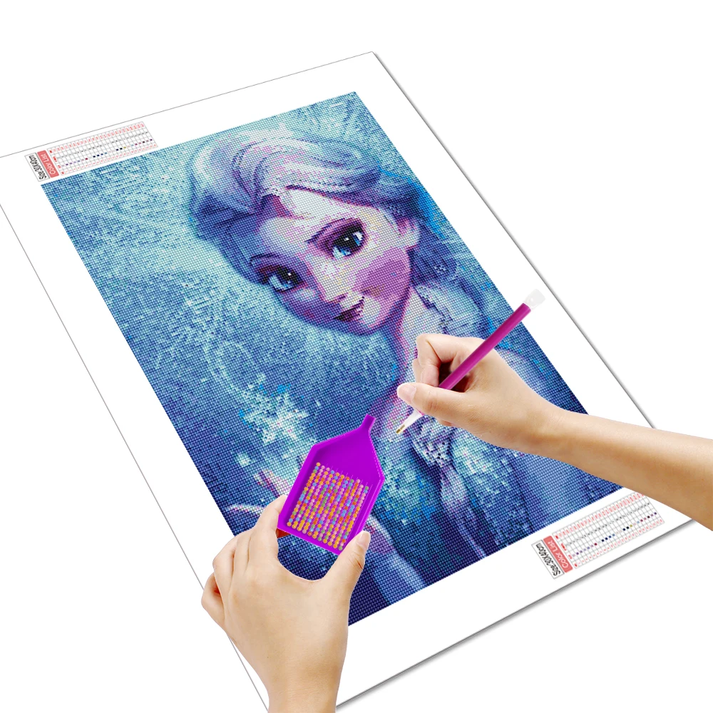 Disney 5D Frozen Diamond Painting Elsa Princess Full Round Drill Embroidery Mosaic Cartoon Gift Craft Kit