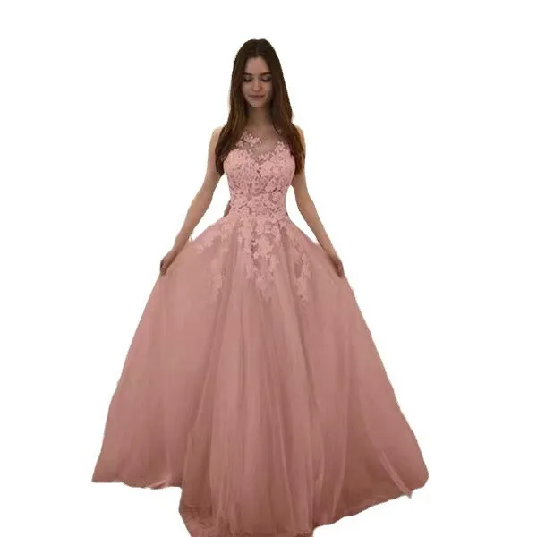 섹시한 레이스 웨딩 드레스 티 컬러 드레스 패셔너블 출퇴근 스타일 하이웨이스트 폴리에스터 섬유 프린세스 스커트 롱 스커트