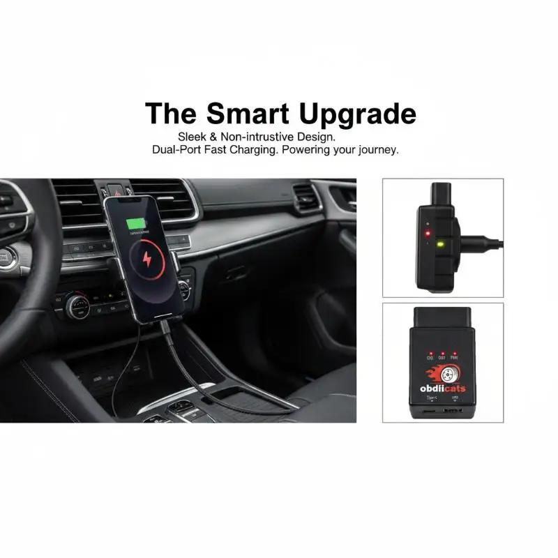 OBD 2IN1 Car Engine Power Enhancer Fast Charger for Benzine Diesel Cars Improved Acceleration Perfect for All Weather