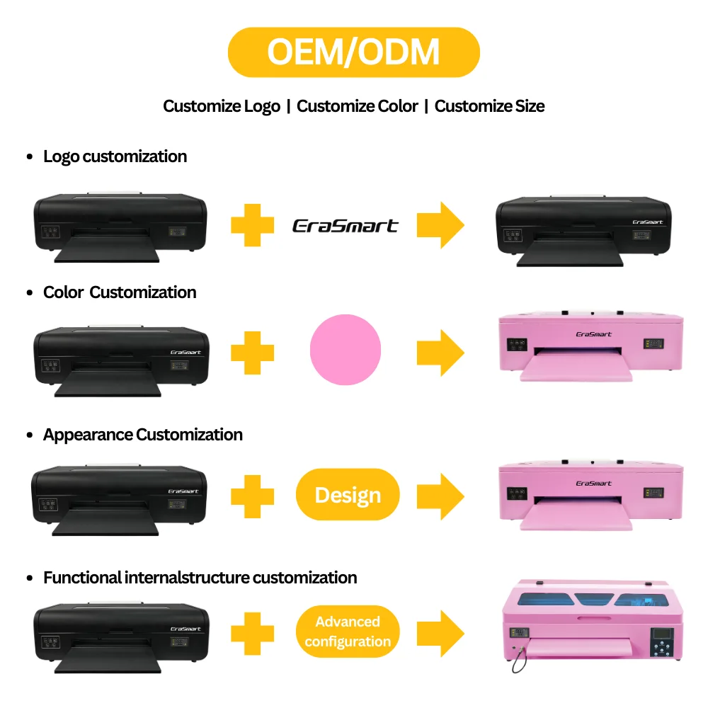 Erasmart 13 Inch 30cm A3 1390 XP600 Heat Transfer Print T-shirt Printing Machine Inkjet DTF Printer Machines for Small Business