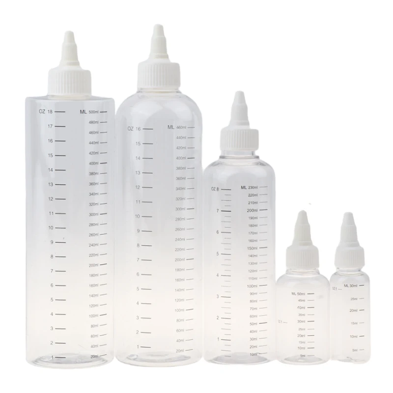 30ml/50ml/230ml/460ml/500ml Plastic PET Refillable Bottle Oil Liquid Dropper Bottles Twist Top Cap Tattoo Pigment Ink Containers