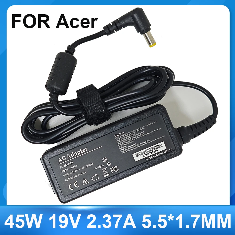 45W 19V 2.37A 5.5*1.7MM  Laptop Adapter Charger For Acer Aspire 3 A314-31 A515-51-3509 E5-573-516D Notebook Power