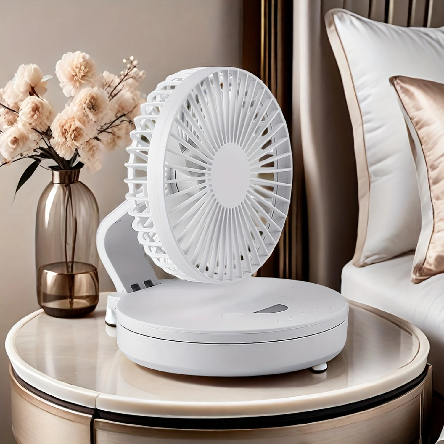 Summer comfortable and cool desktop 6-inch shaking head fan USB charging mini automatic small fan  office dormitory night light 