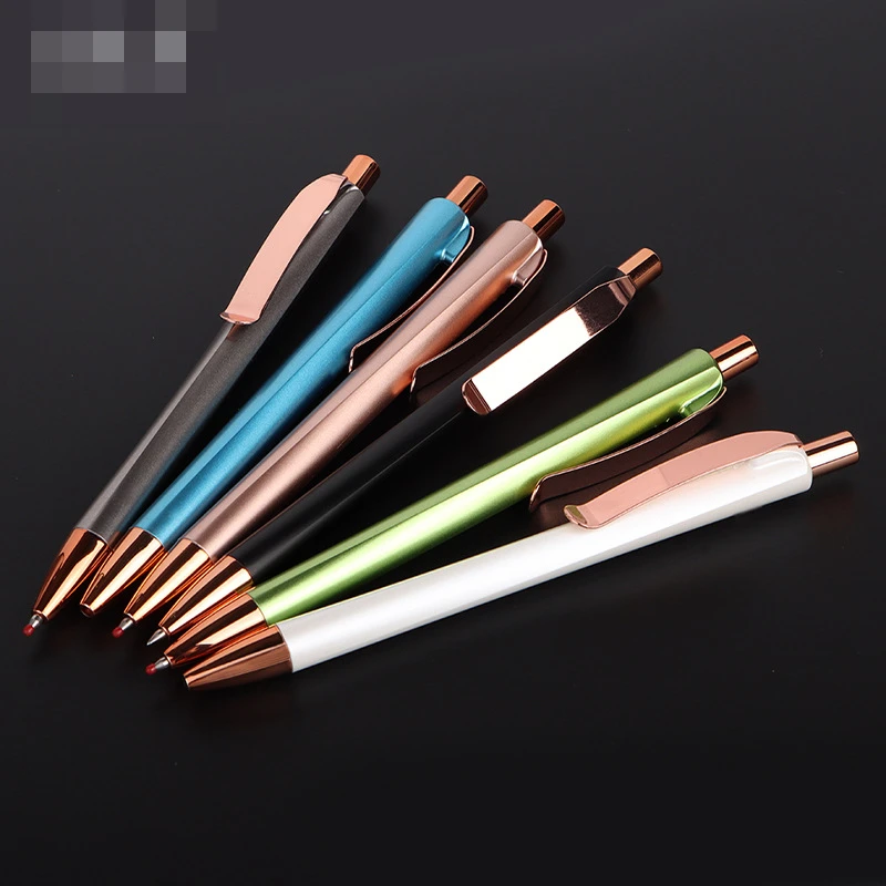 Heavy pen body metal matte texture push gel pen business office signature pen printable LOGO factory wholesale Glass pen