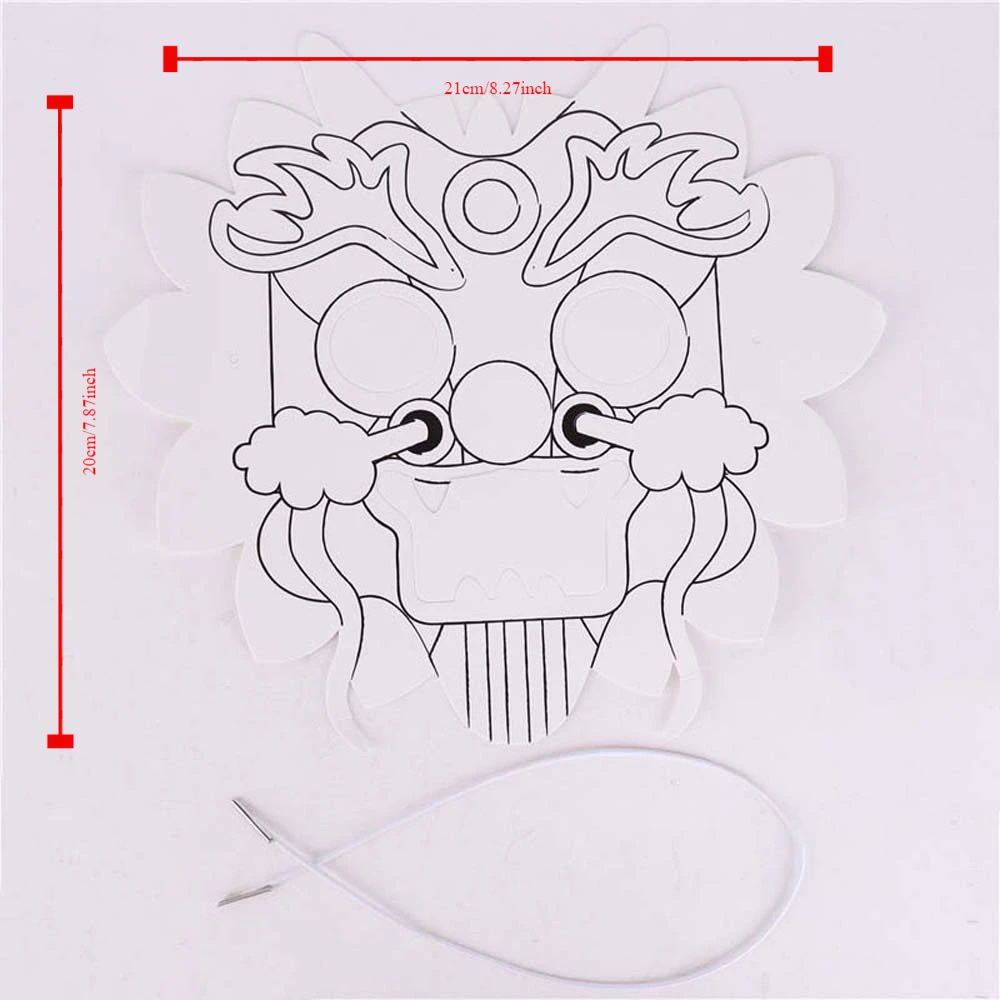 مهرجان قارب التنين الصيني لتقوم بها بنفسك قناع ورقي لوحة جرافيتي أقنعة رسم ورق جرافيتي فارغ ورق صيني لونج