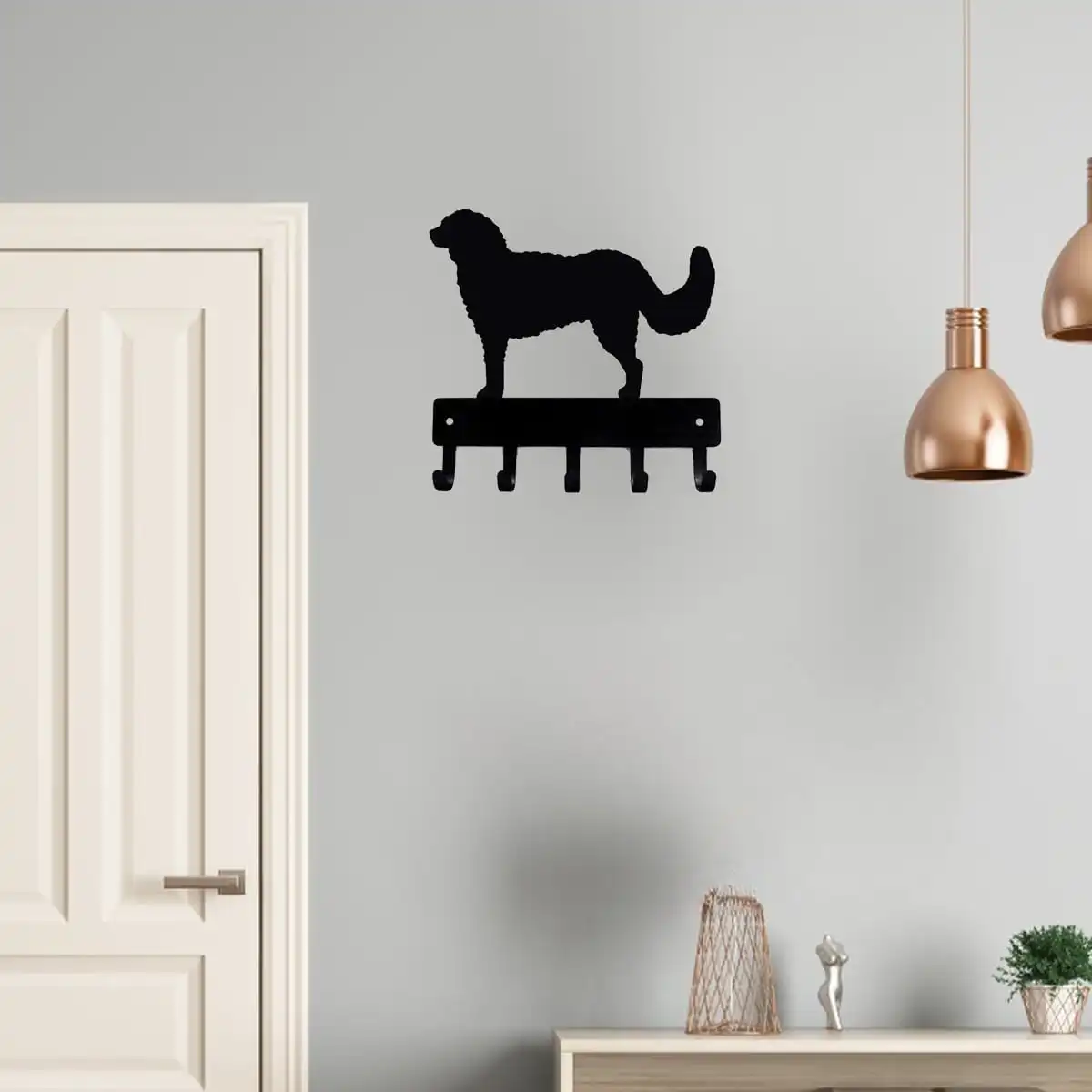 CIFBUY Dog Silhouette Metal Wall Hook, Multi Iron Hooks for Pet Leash Coat Storage